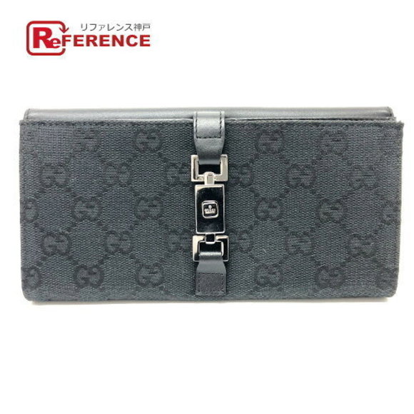 Gucci GG Jackie Long Wallet Bifold Canvas Black - Picture 1 of 9